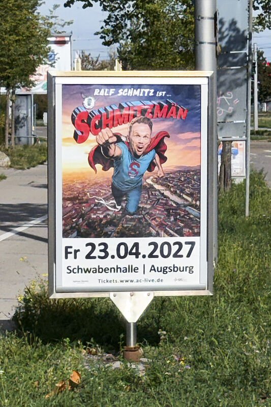 EWT-Ständer Augsburg: Plakat für eine Show in der Schwabenhalle