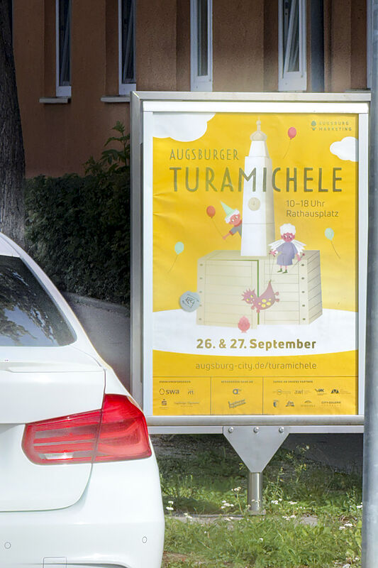 EWT-Ständer Augsburg: Plakat zum Turamichele-Fest