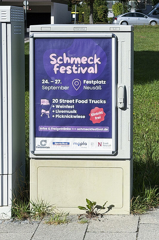 Moskito-Plakat DIN A1 an einem Verteilerkasten in Gersthofen